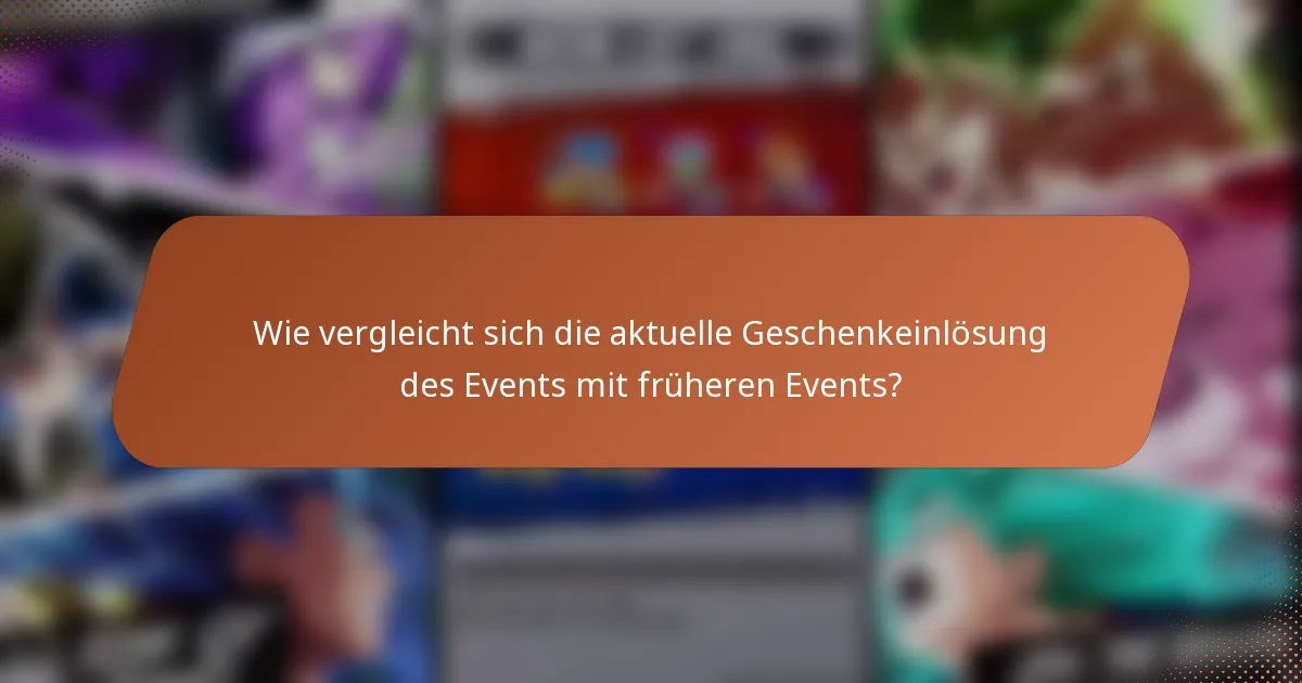 Wie vergleicht sich die aktuelle Geschenkeinlösung des Events mit früheren Events?